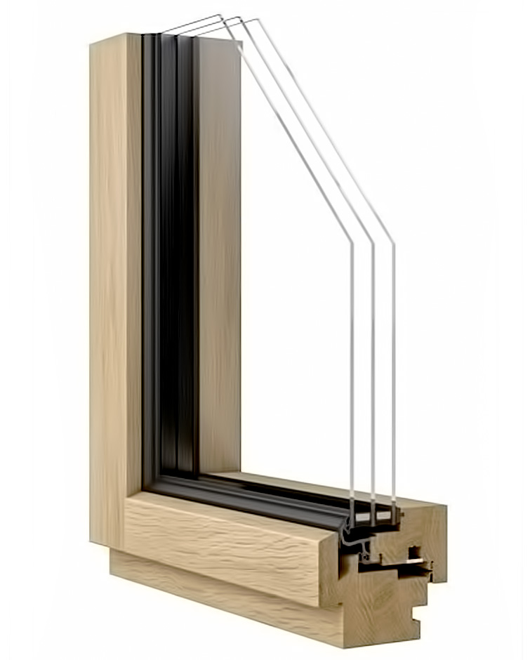 Деревянные окна HL94 со стеклопакетом