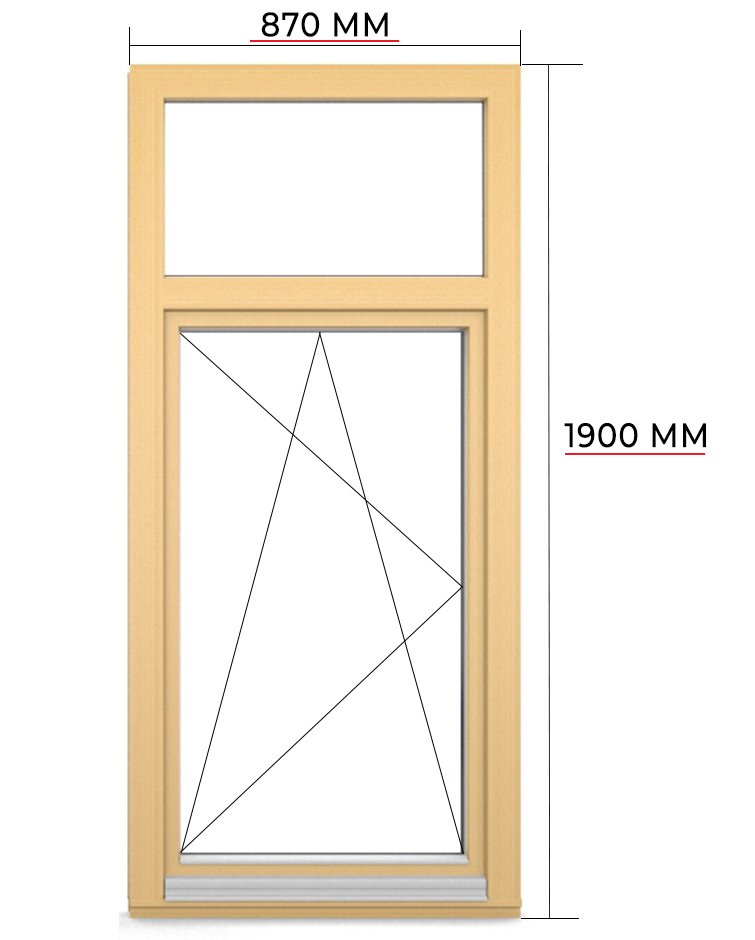 Деревянное одностворчатое окно с перегородкой  iv78